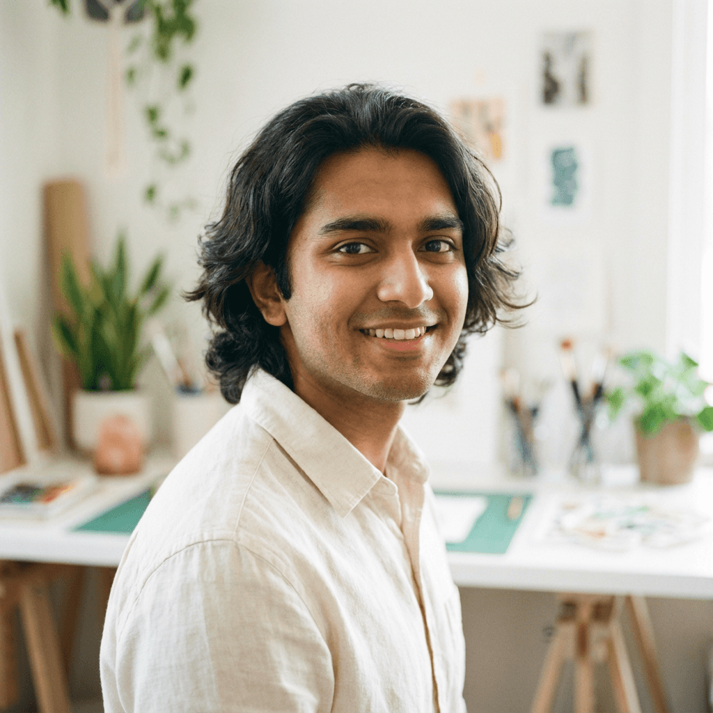 Small business owner smiling in their store