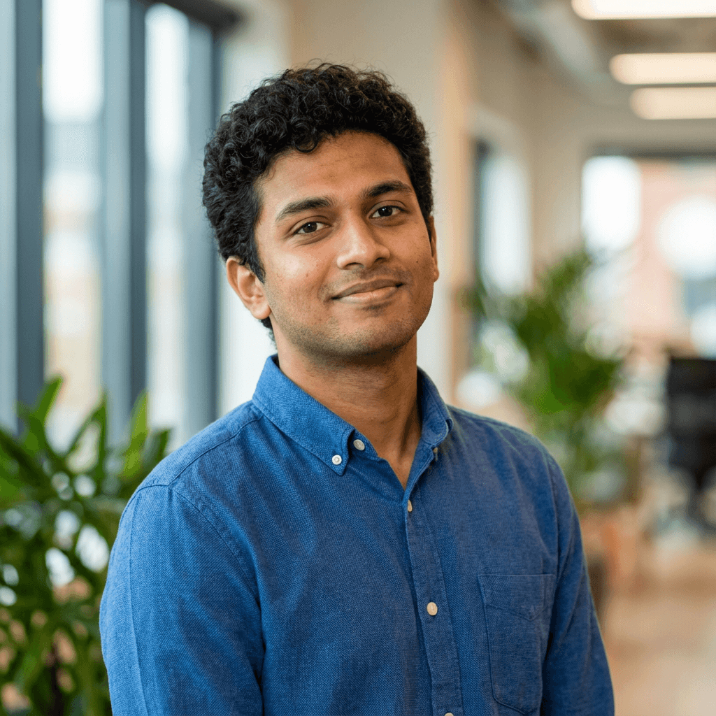 Jeevan Robinson, founder of MNI Alive, in a modern Toronto office