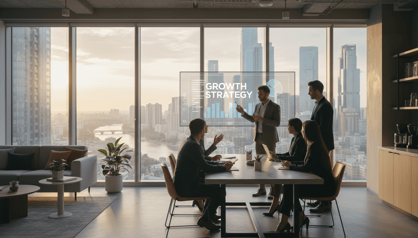 Marketing team collaborating in a bright Toronto office