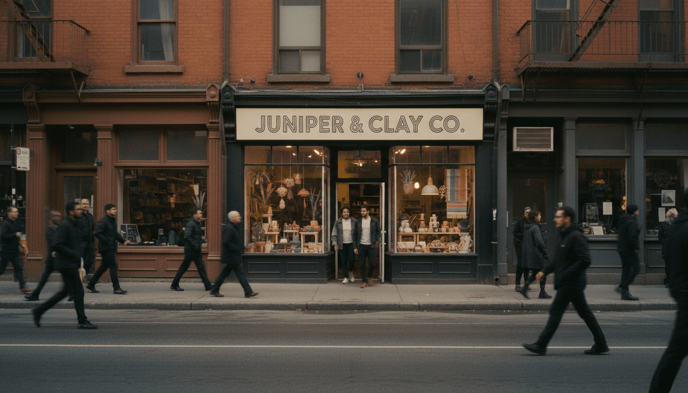 Busy Toronto storefront drawing foot traffic after an AI-driven campaign