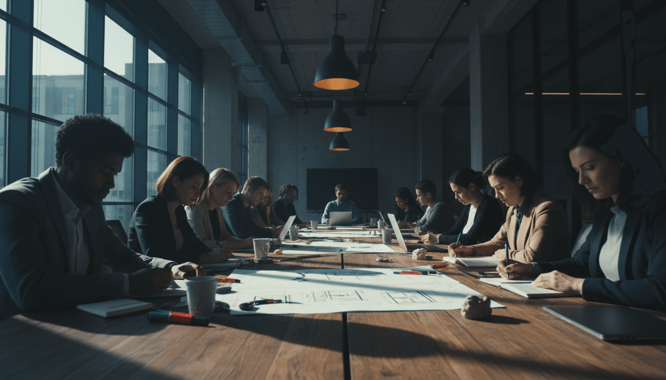 Marketing team collaborating on a growth strategy
